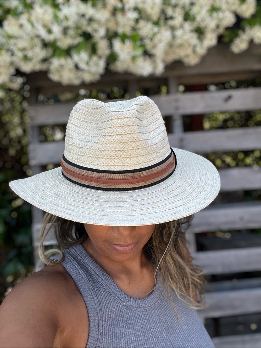 San Diego Hat Company Unisex Fedora Sun Hat SPF 50 Paper Straw NWT - Picture 2 of 10